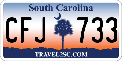 SC license plate CFJ733