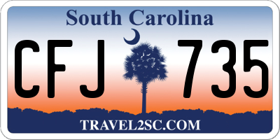 SC license plate CFJ735