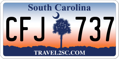 SC license plate CFJ737