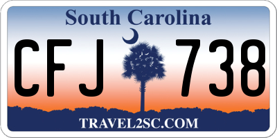 SC license plate CFJ738