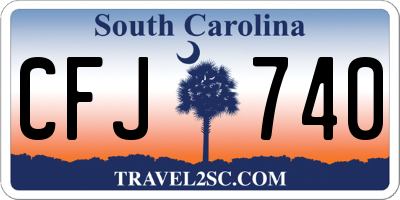 SC license plate CFJ740