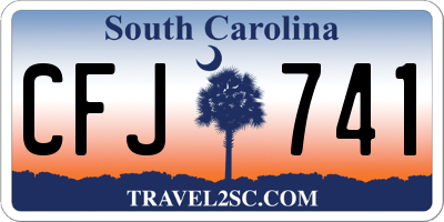 SC license plate CFJ741