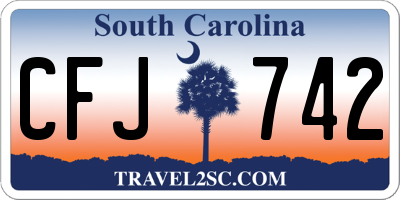 SC license plate CFJ742