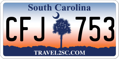 SC license plate CFJ753