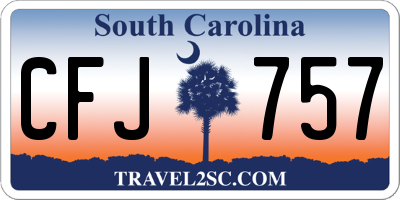 SC license plate CFJ757