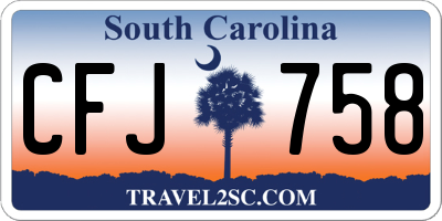 SC license plate CFJ758