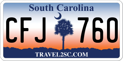 SC license plate CFJ760