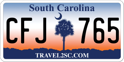 SC license plate CFJ765