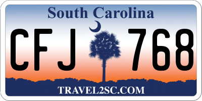SC license plate CFJ768