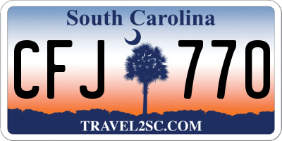 SC license plate CFJ770