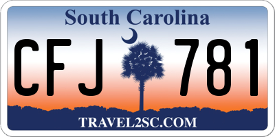 SC license plate CFJ781
