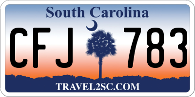 SC license plate CFJ783