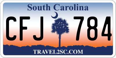 SC license plate CFJ784