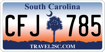 SC license plate CFJ785