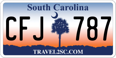 SC license plate CFJ787