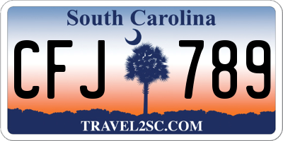 SC license plate CFJ789