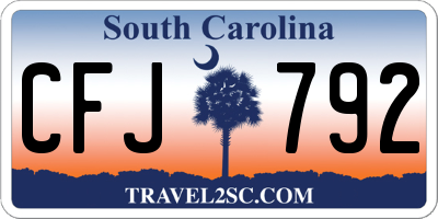 SC license plate CFJ792