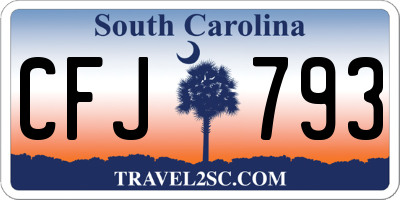 SC license plate CFJ793