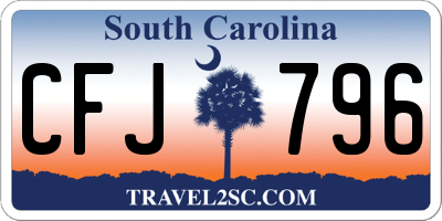 SC license plate CFJ796