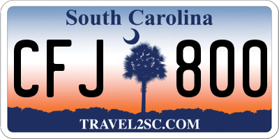 SC license plate CFJ800