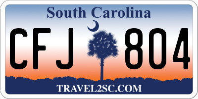 SC license plate CFJ804