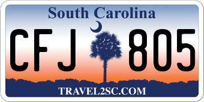 SC license plate CFJ805