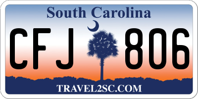 SC license plate CFJ806