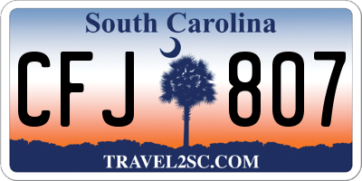 SC license plate CFJ807