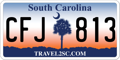 SC license plate CFJ813