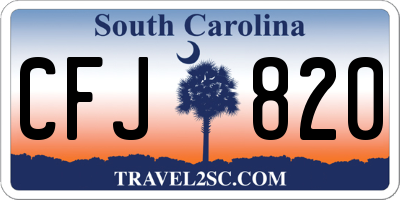 SC license plate CFJ820