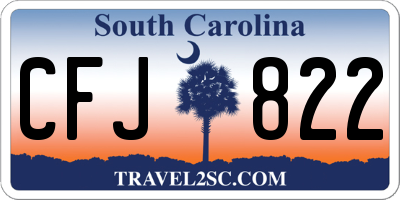SC license plate CFJ822