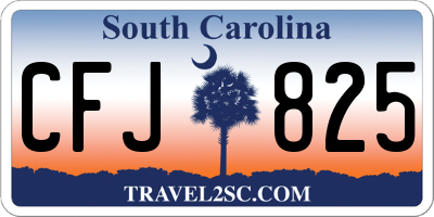 SC license plate CFJ825