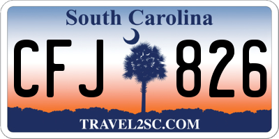 SC license plate CFJ826