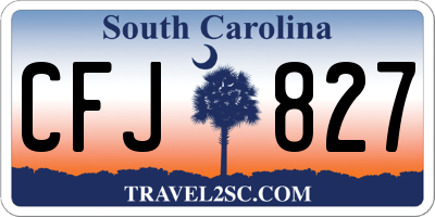 SC license plate CFJ827