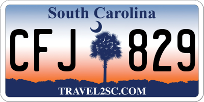 SC license plate CFJ829