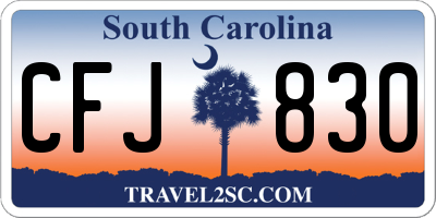 SC license plate CFJ830