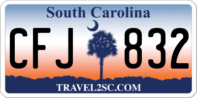 SC license plate CFJ832