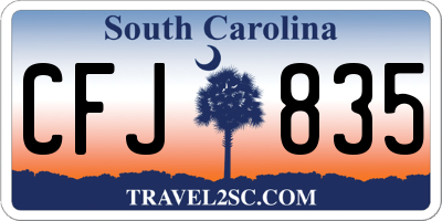 SC license plate CFJ835