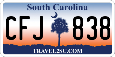 SC license plate CFJ838
