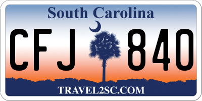 SC license plate CFJ840