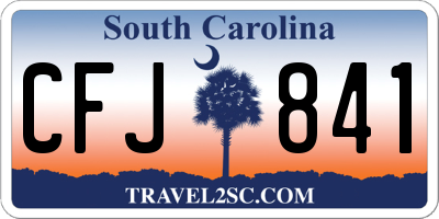 SC license plate CFJ841