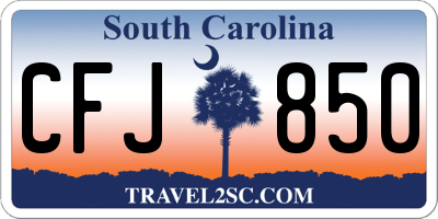 SC license plate CFJ850