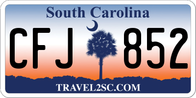 SC license plate CFJ852