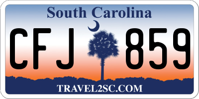 SC license plate CFJ859