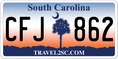 SC license plate CFJ862