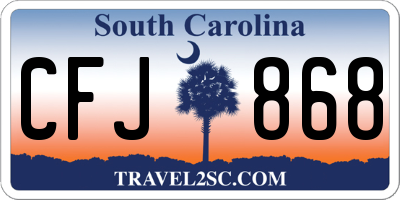 SC license plate CFJ868