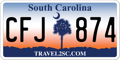 SC license plate CFJ874