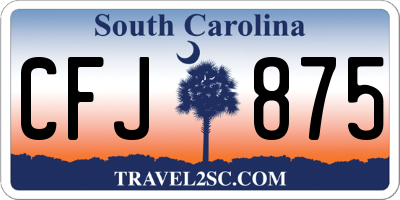 SC license plate CFJ875