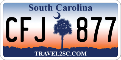SC license plate CFJ877