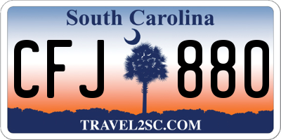 SC license plate CFJ880